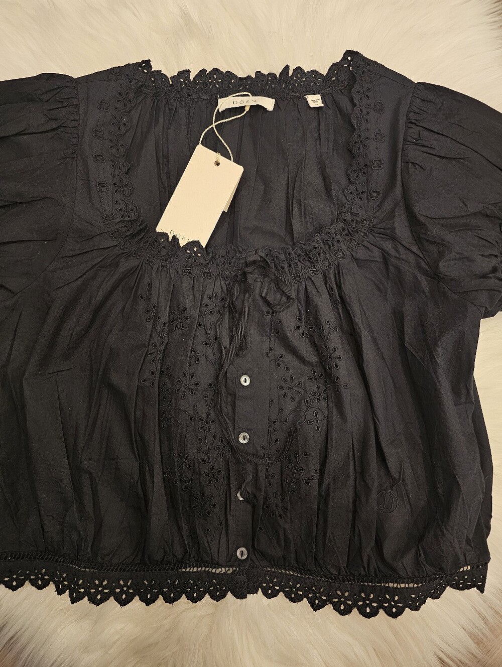 NWT DOEN Nera Top Black Medium - Picture 3 of 4